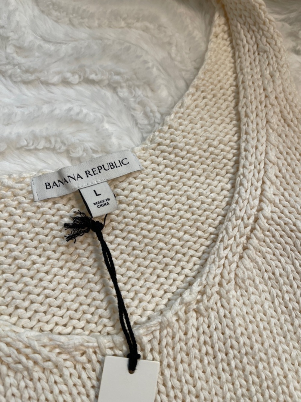NWT Banana Republic Cream & Navy Striped Sweater Knit Tank - Picture 7 of 14